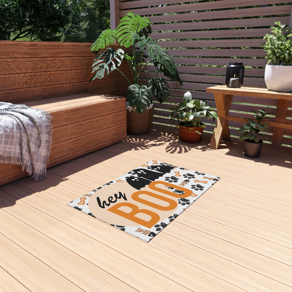 Hey Boo Halloween Outdoor Rug