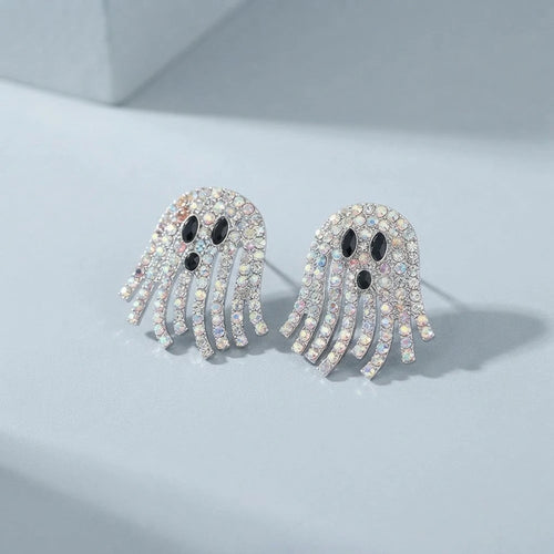 Halloween Rhinestone Ghost Earrings